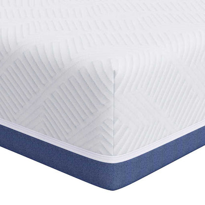 Materasso Bianco e Blu 180 x 200 cm Tessuto Jacquard