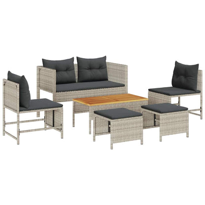 Set Divano da Giardino 6 pcs Grigio chiaro e grigio scuro
