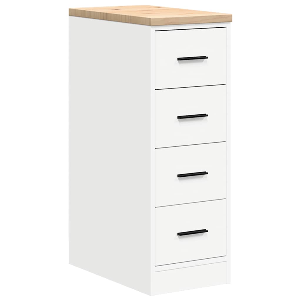 Armadietto da Garage Bianco 30x51x85 cm Legno Massello di Pino
