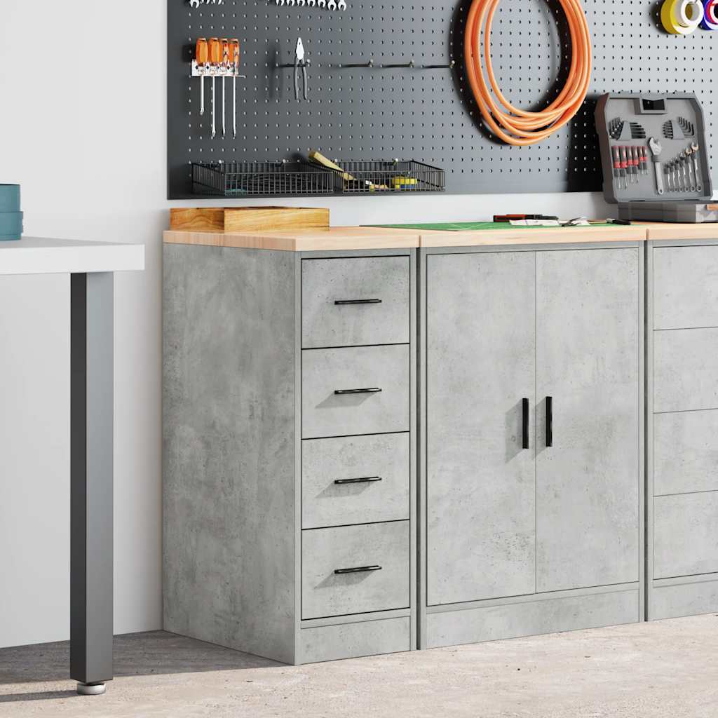 Armadietto da Garage Grigio cemento 30x51x85 cm