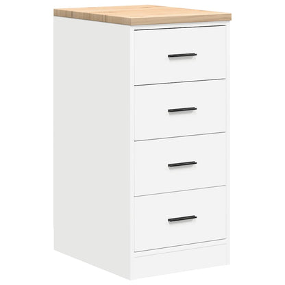 Armadietto da Garage Bianco 40x51x85 cm Legno Massello di Pino