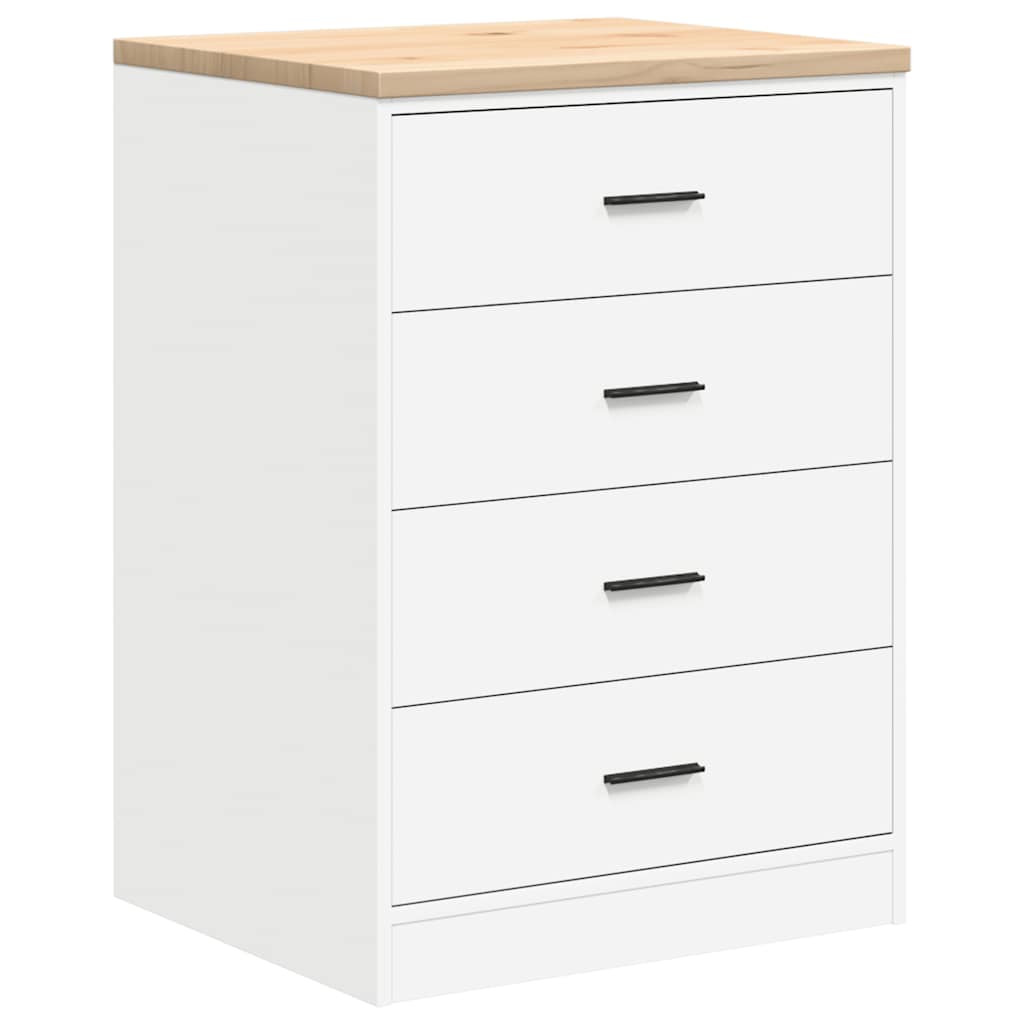 Armadietto da Garage Bianco 60x51x85 cm Legno Massello di Pino