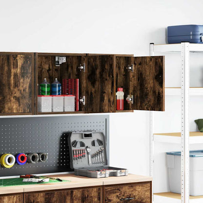 Pensili per Garage 2 pz Rovere Fumo in Legno Multistrato