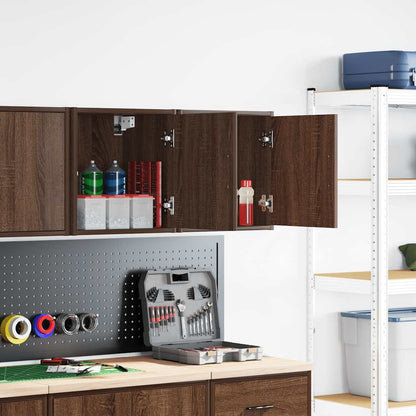 Pensili per Garage 2 pz Rovere Marrone in Legno Multistrato