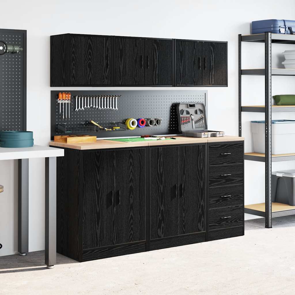 Pensile per Garage Nero in Legno Multistrato
