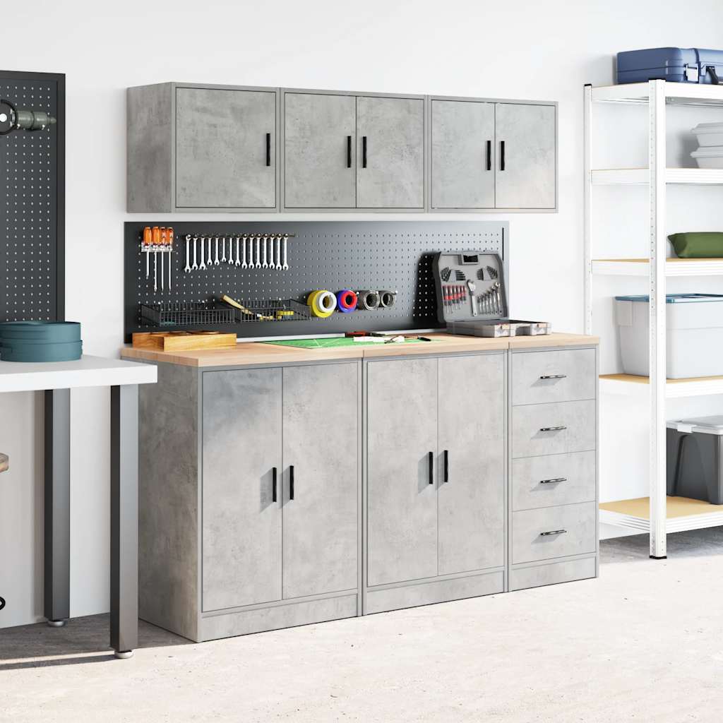 Pensile per Garage Grigio Cemento in Legno Multistrato