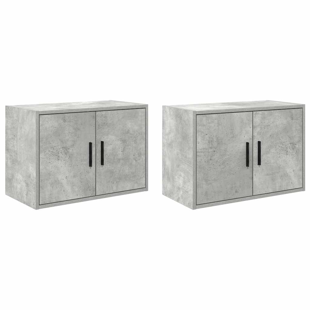 Pensili per Garage 2 pz Grigio Cemento in Legno Multistrato