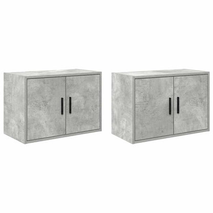 Pensili per Garage 2 pz Grigio Cemento in Legno Multistrato