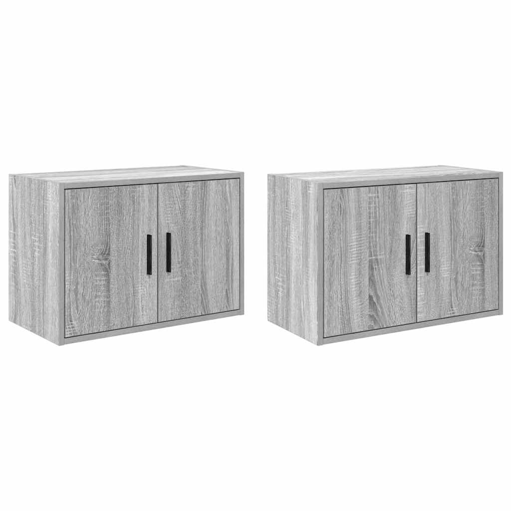 Pensili per Garage 2 pz Grigio Sonoma in Legno Multistrato