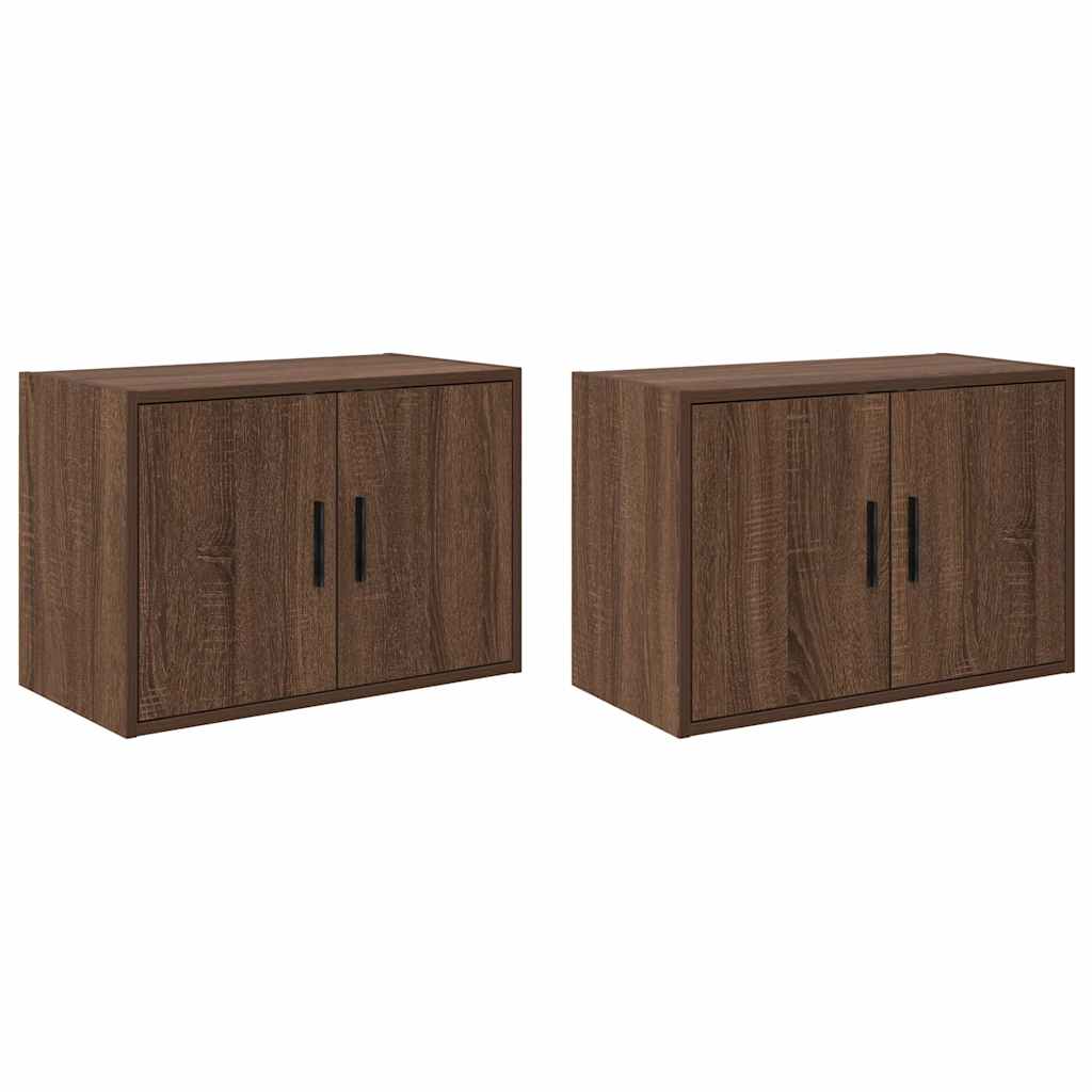 Pensili per Garage 2 pz Rovere Marrone in Legno Multistrato