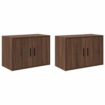 Pensili per Garage 2 pz Rovere Marrone in Legno Multistrato