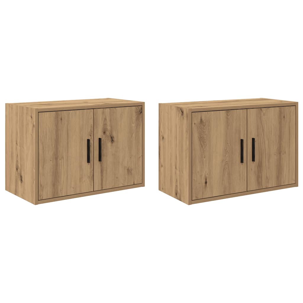 Pensili per Garage 2 pz Rovere Artigianale in Legno Multistrato