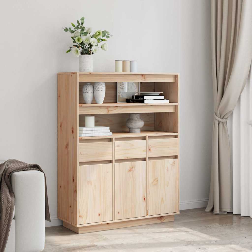 Credenza 89x34x116,5 cm in Legno Massello di Pino