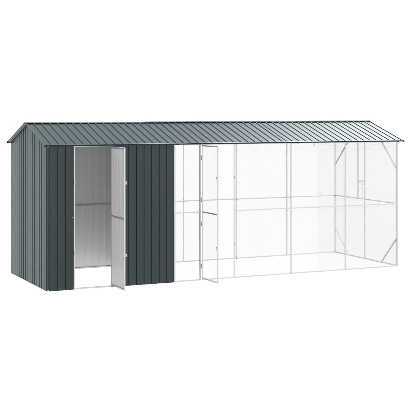 Gabbia per uccelli Antracite 645 x 208 x 247 cm Acciaio zincato