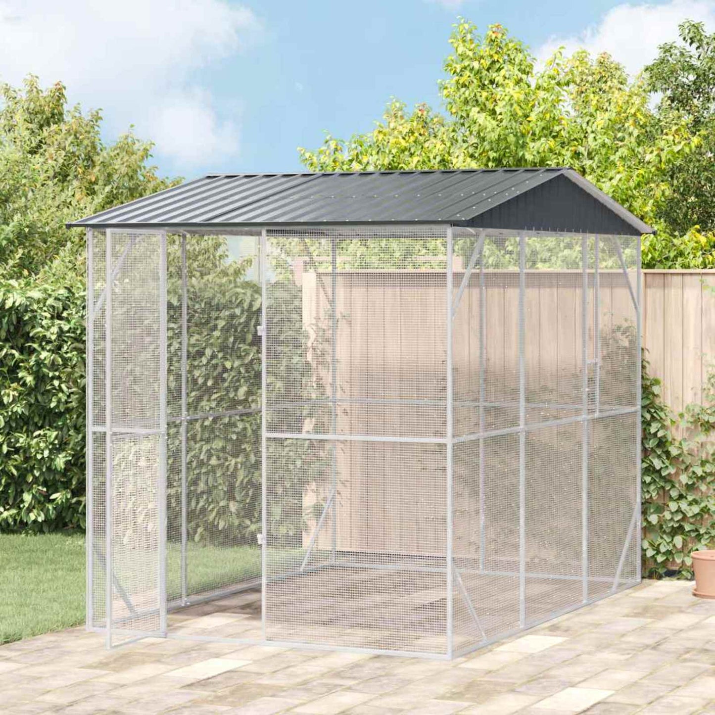 Gabbia per uccelli Antracite 227 x 310 x 247 cm Acciaio zincato