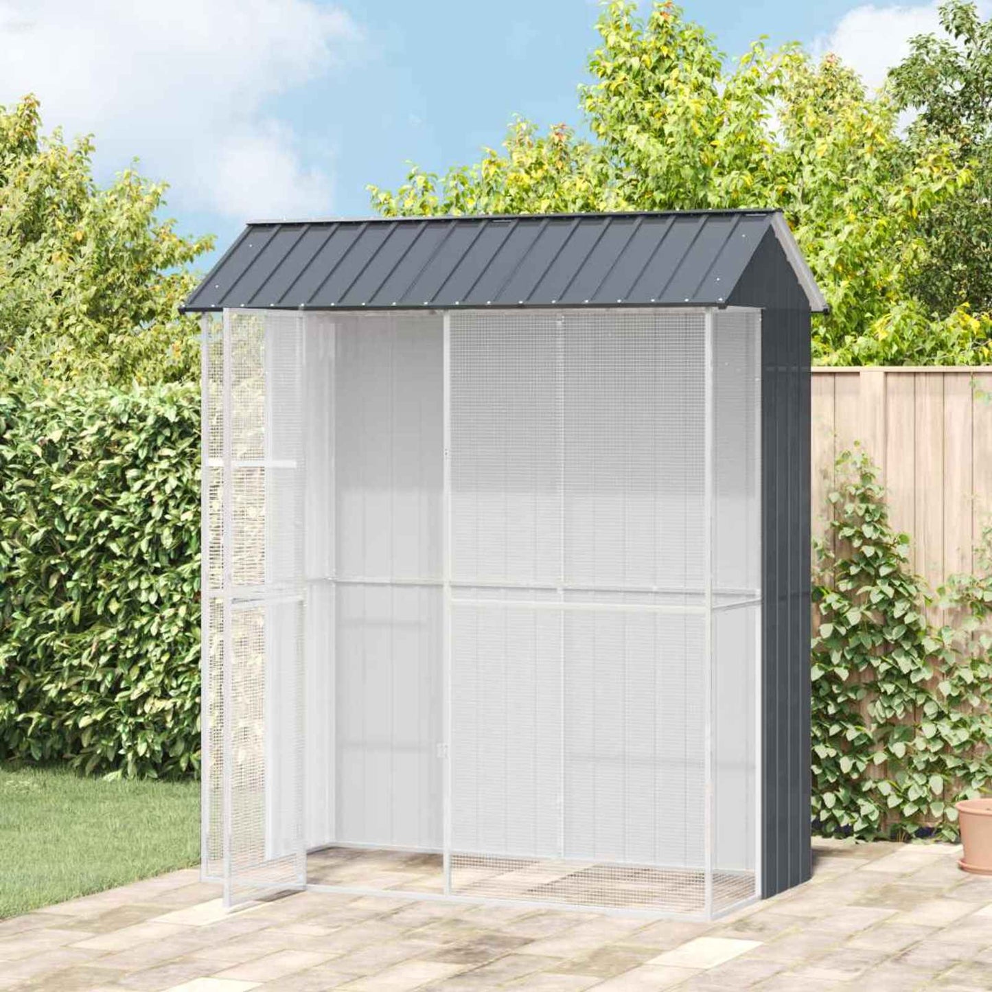Gabbia per uccelli Antracite 215 x 110 x 247 cm Acciaio zincato