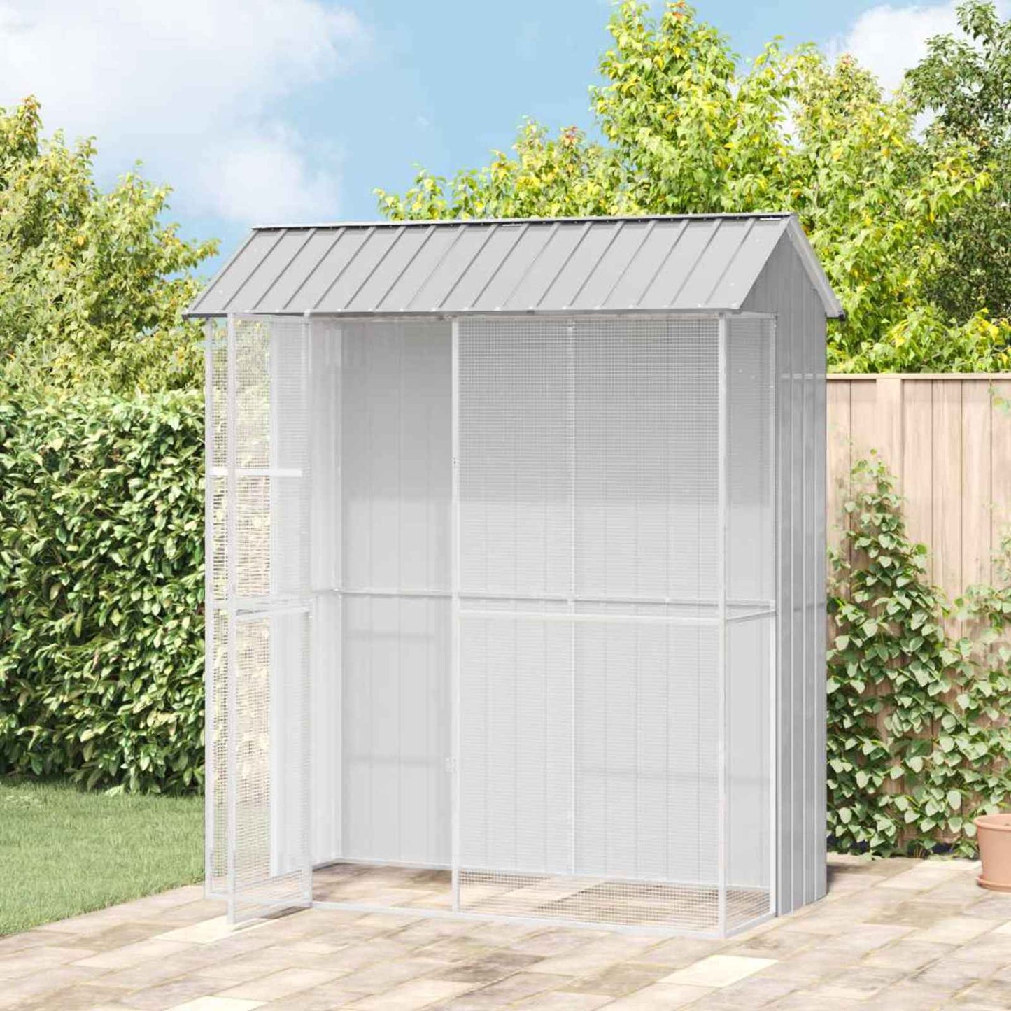 Gabbia per uccelli Grigio 215 x 110 x 247 cm Acciaio zincato
