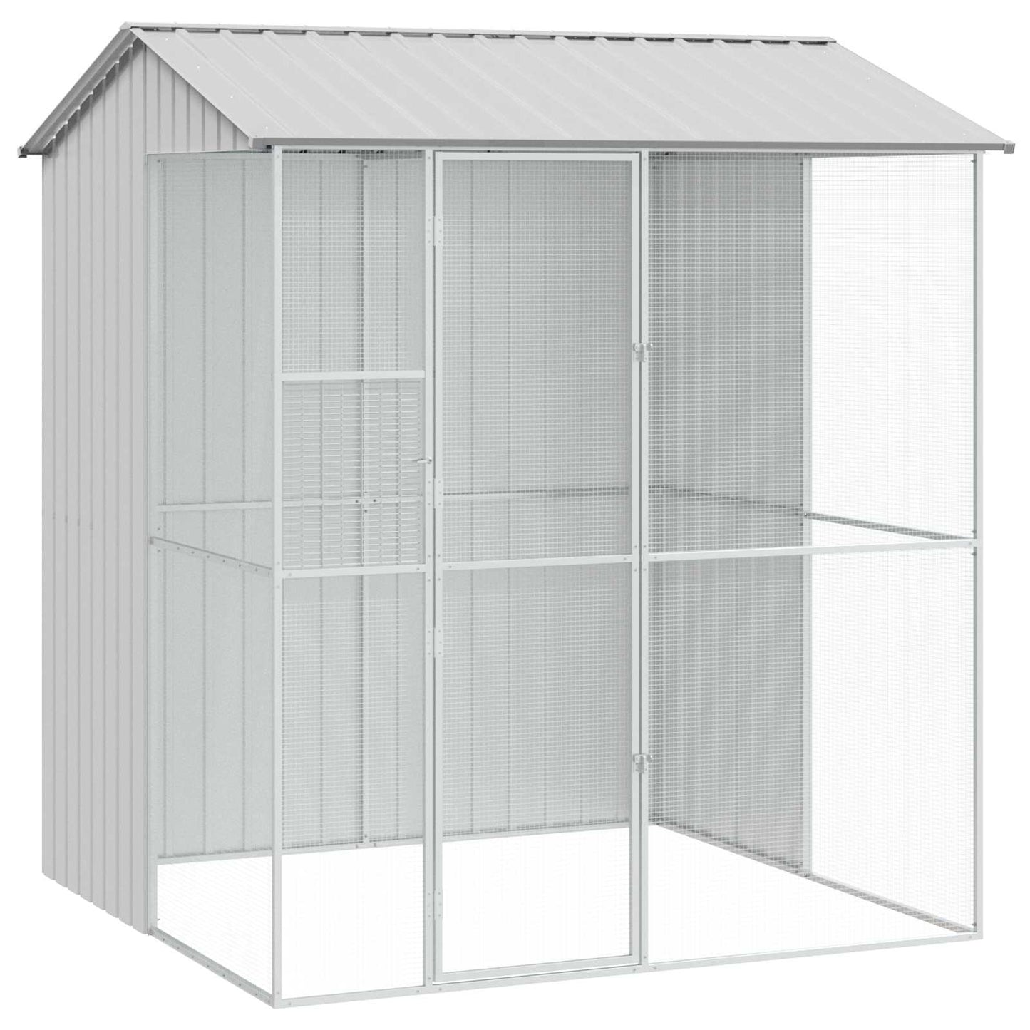 Gabbia per uccelli Grigio 215 x 210 x 247 cm Acciaio zincato