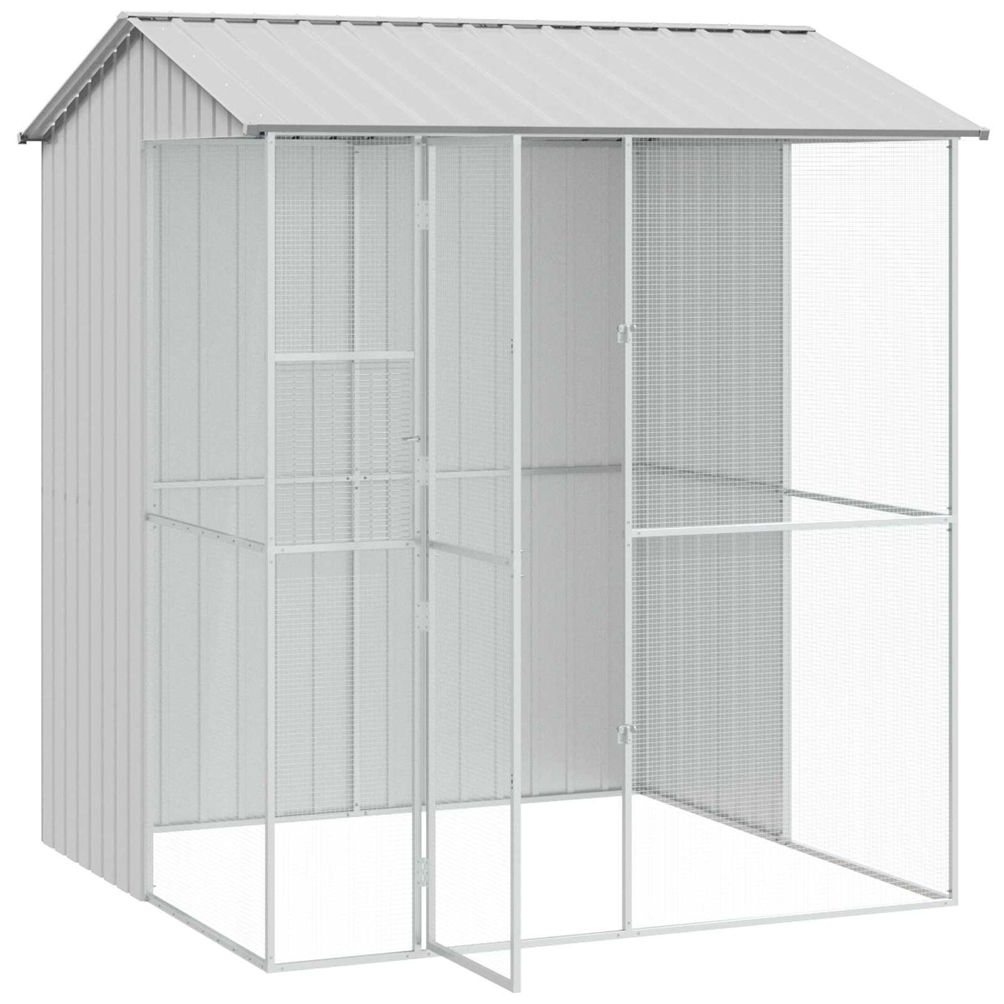 Gabbia per uccelli Grigio 215 x 210 x 247 cm Acciaio zincato