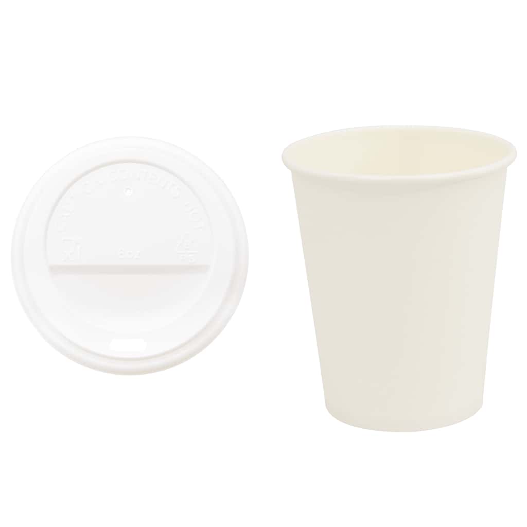 Tazze da CaffÃ¨ in Carta con Coperchi 1000 pz 8oz 200 ml