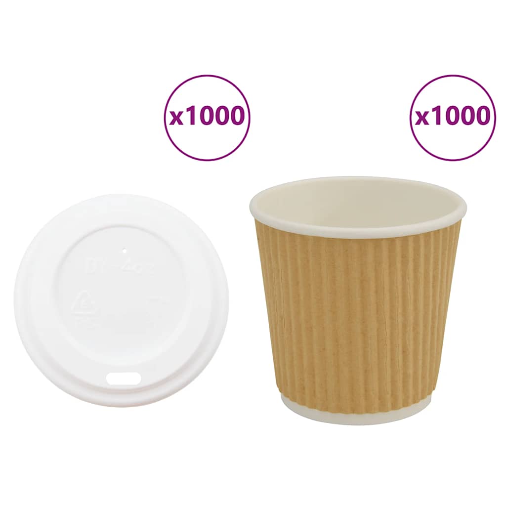 Tazze da CaffÃƒÂ¨ in Carta con Coperchi 1000 pz 4oz 100 ml