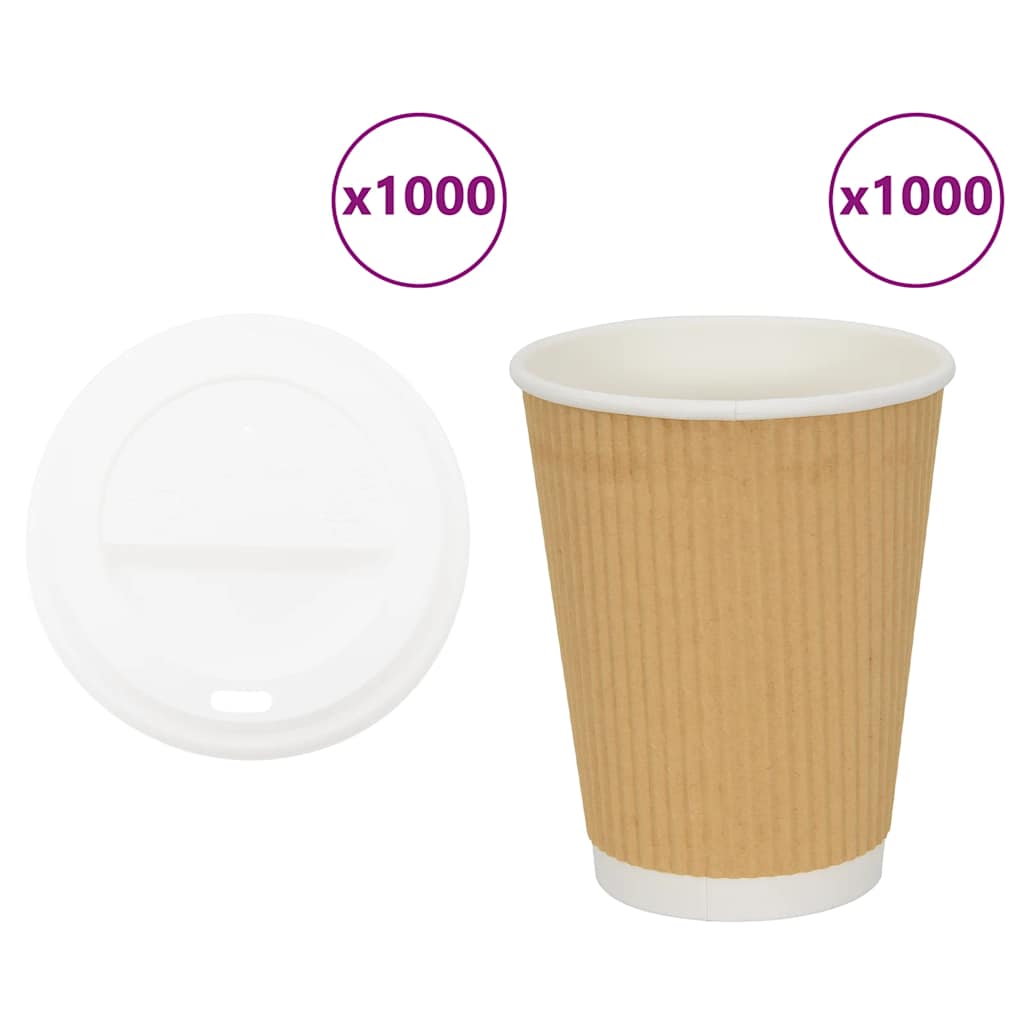 Tazze da CaffÃƒÂ¨ in Carta con Coperchi 1000 pz 12oz 300 ml