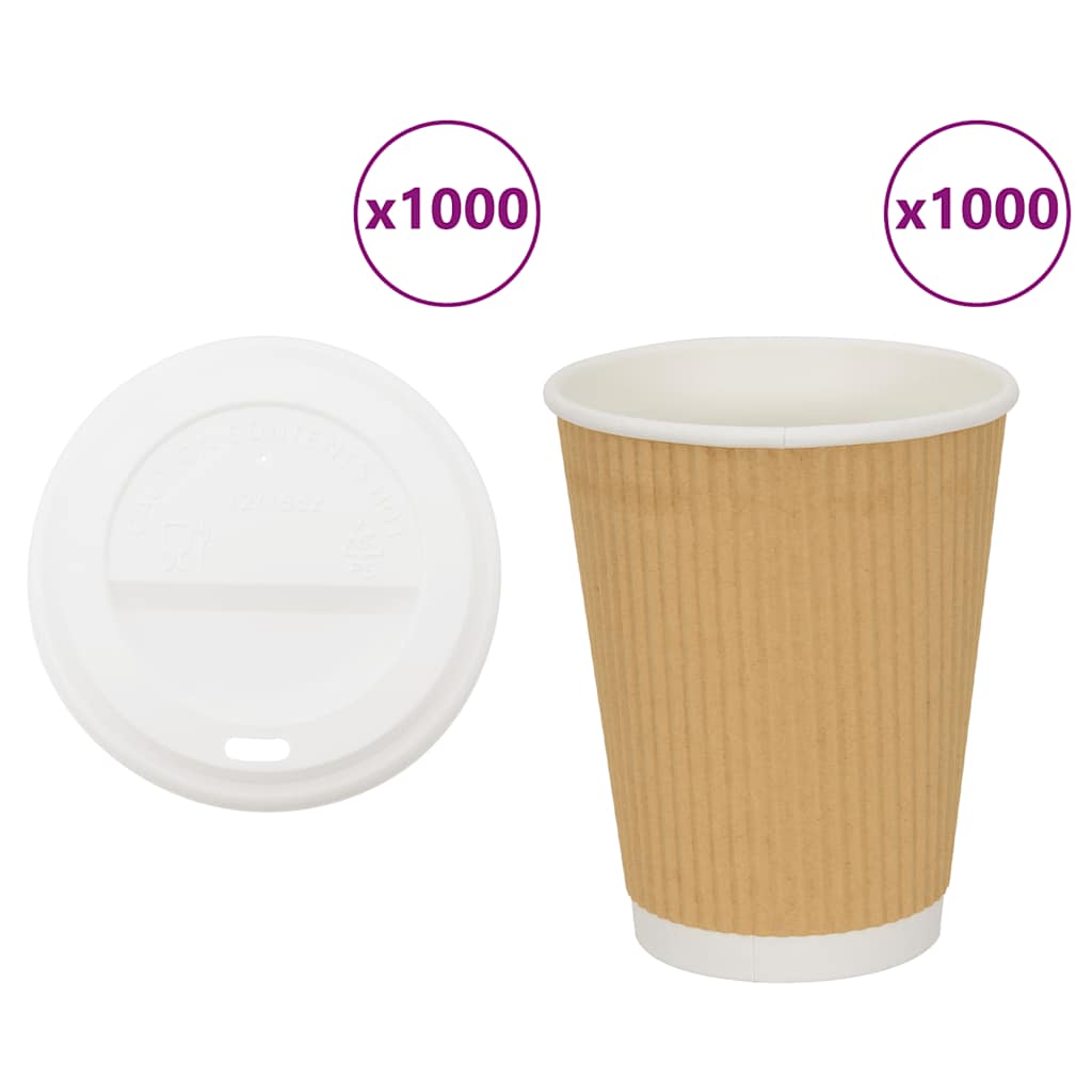 Tazze da CaffÃƒÂ¨ in Carta con Coperchi 1000 pz 16oz 400 ml