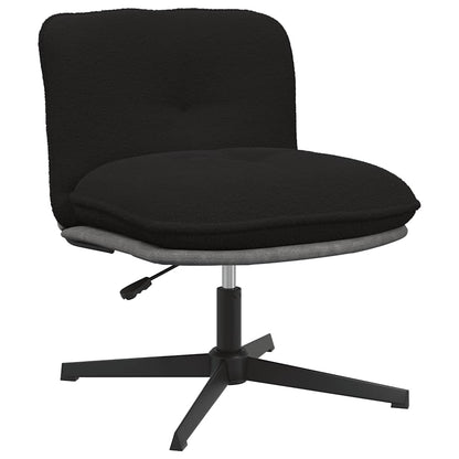 Sedia da Ufficio Girevole in Tessuto Riccio Nero Effetto Lana