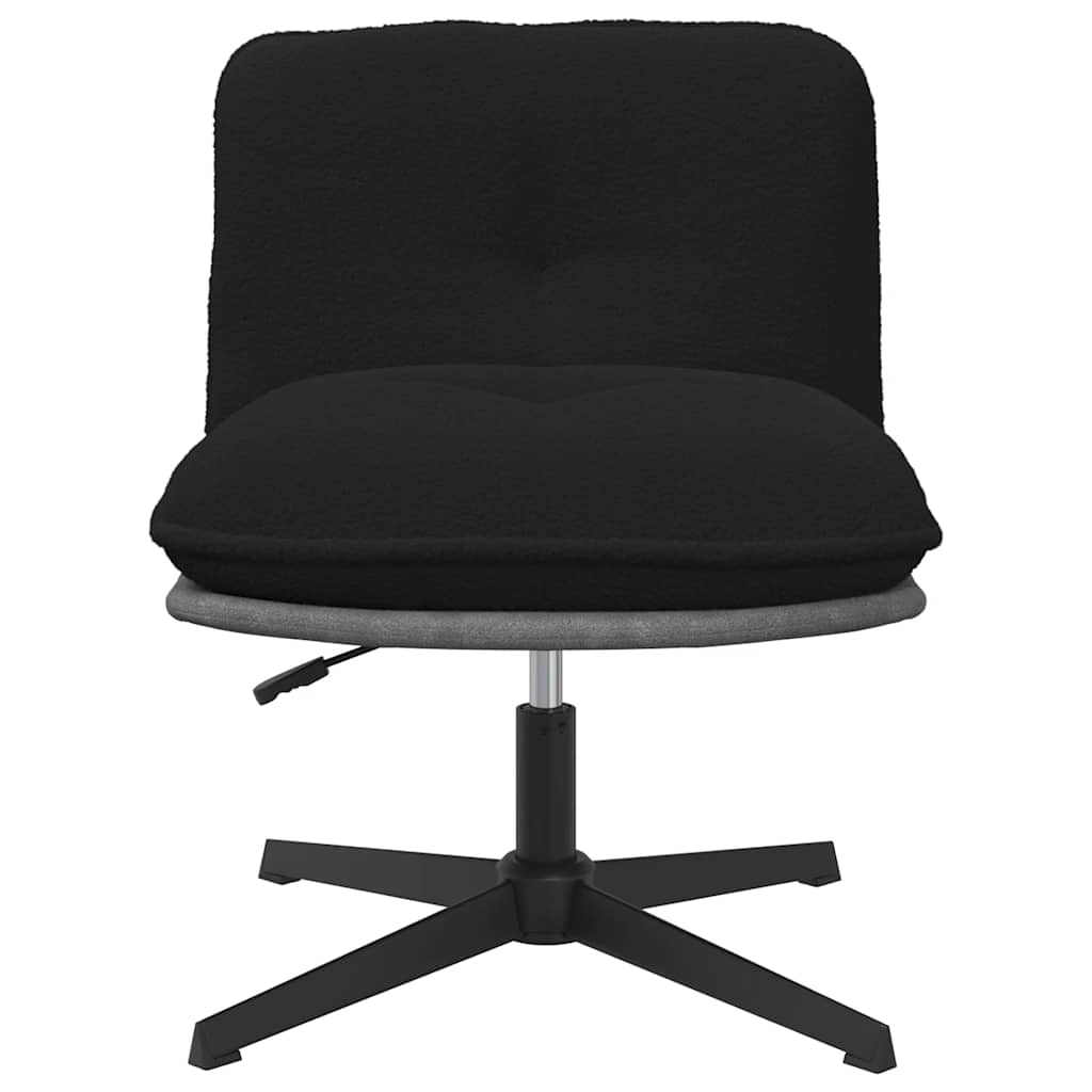 Sedia da Ufficio Girevole in Tessuto Riccio Nero Effetto Lana