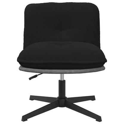 Sedia da Ufficio Girevole in Tessuto Riccio Nero Effetto Lana
