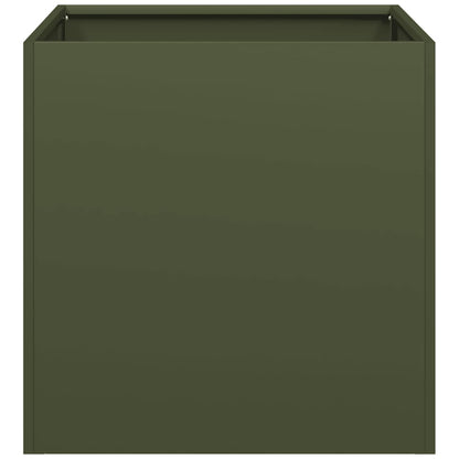 Fioriera Verde Oliva 40x40x40 cm in Acciaio Laminato a Freddo