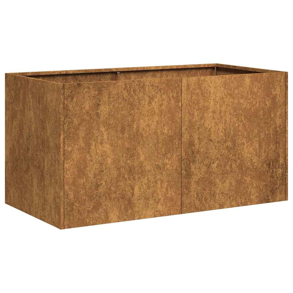 Fioriera Arrugginita 80x40x40 cm in Acciaio Corten