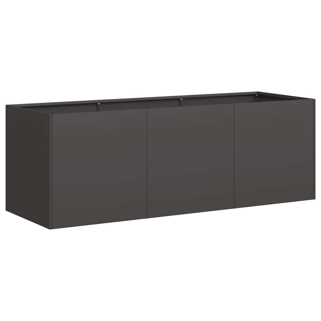 Fioriera Nera 120x40x40 cm in Acciaio Laminato a Freddo