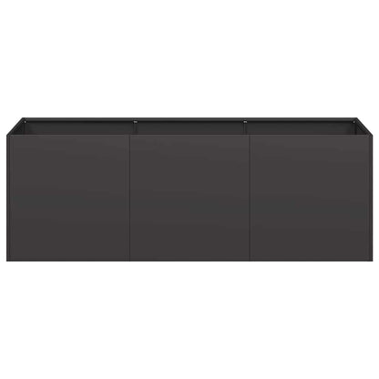 Fioriera Nera 120x40x40 cm in Acciaio Laminato a Freddo