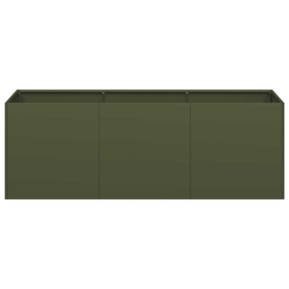 Fioriera Verde Oliva 120x40x40 cm in Acciaio Laminato a Freddo