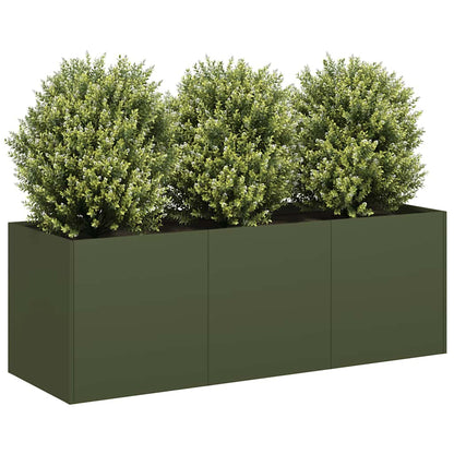 Fioriera Verde Oliva 120x40x40 cm in Acciaio Laminato a Freddo