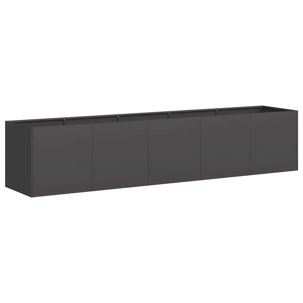 Fioriera Nera 200x40x40 cm in Acciaio Laminato a Freddo