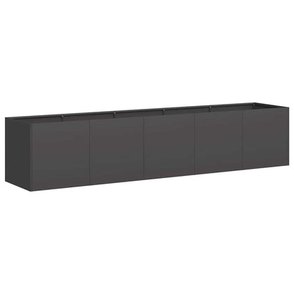 Fioriera Nera 200x40x40 cm in Acciaio Laminato a Freddo