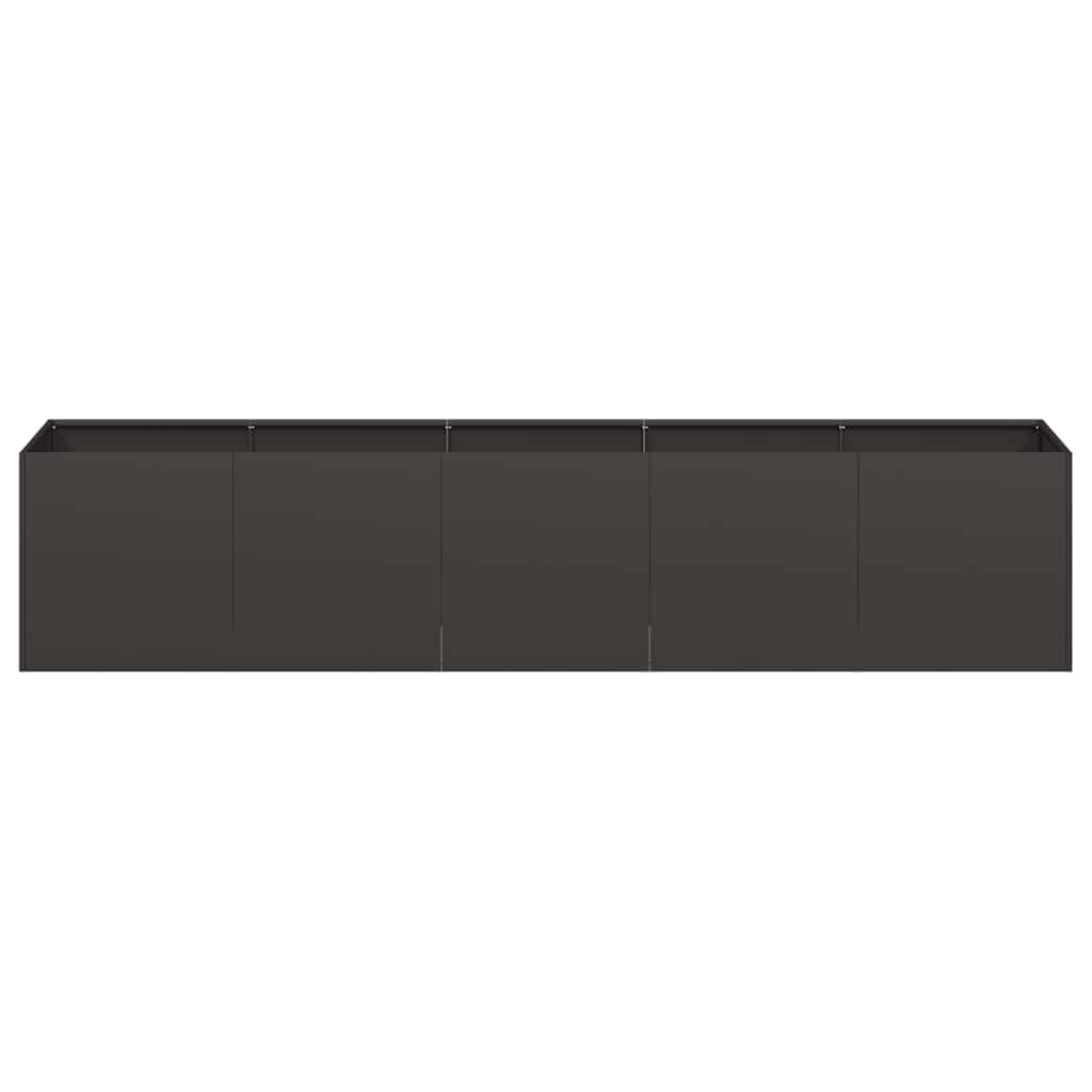 Fioriera Nera 200x40x40 cm in Acciaio Laminato a Freddo