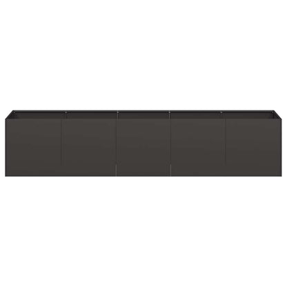 Fioriera Nera 200x40x40 cm in Acciaio Laminato a Freddo