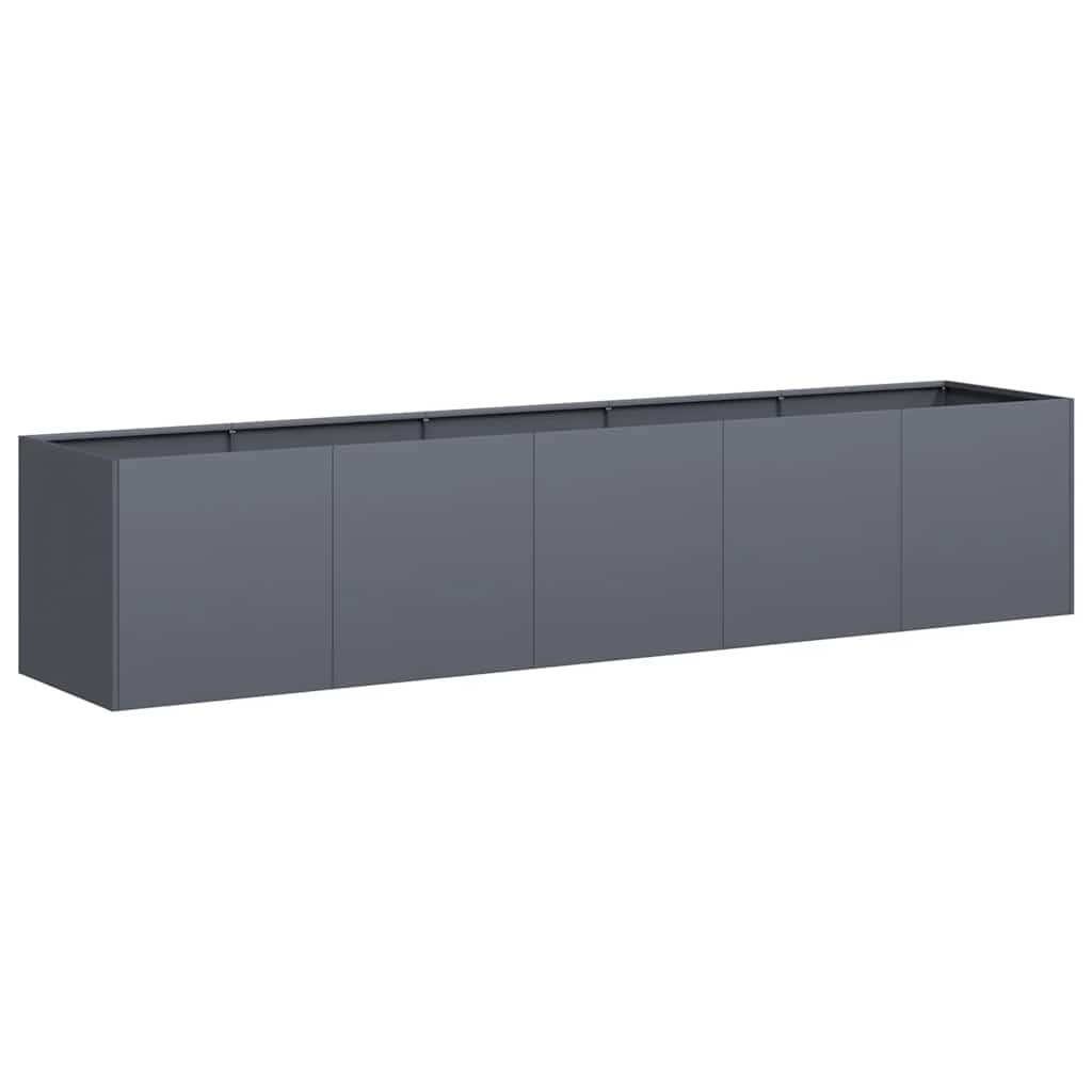 Fioriera Antracite 200x40x40 cm in Acciaio Laminato a Freddo