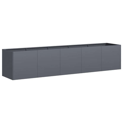 Fioriera Antracite 200x40x40 cm in Acciaio Laminato a Freddo