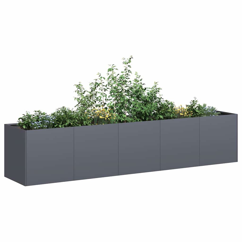 Fioriera Antracite 200x40x40 cm in Acciaio Laminato a Freddo