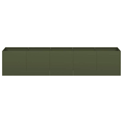 Fioriera Verde Oliva 200x40x40 cm in Acciaio Laminato a Freddo