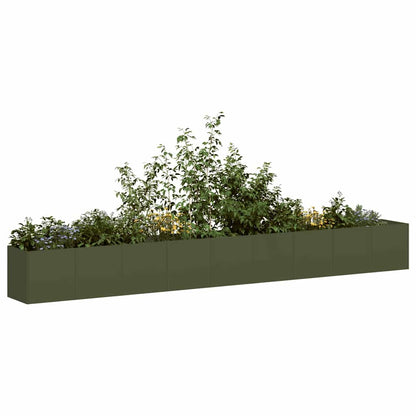 Fioriera Verde Oliva 360x40x40 cm in Acciaio Laminato a Freddo