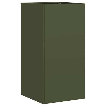 Fioriera Verde Oliva 40x40x80 cm in Acciaio Laminato a Freddo