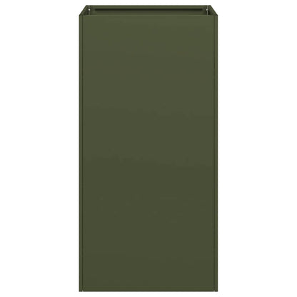 Fioriera Verde Oliva 40x40x80 cm in Acciaio Laminato a Freddo