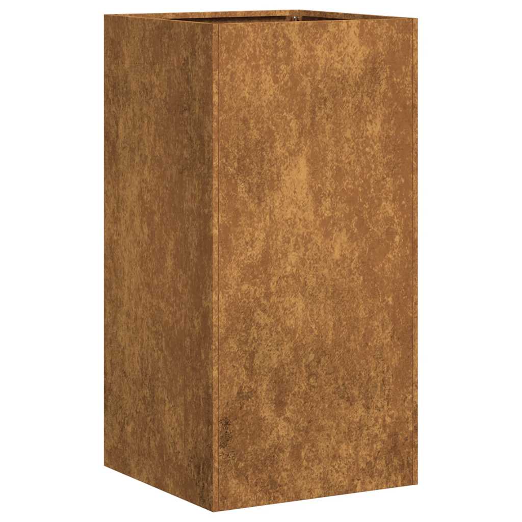 Fioriera Arrugginita 40x40x80 cm in Acciaio Corten