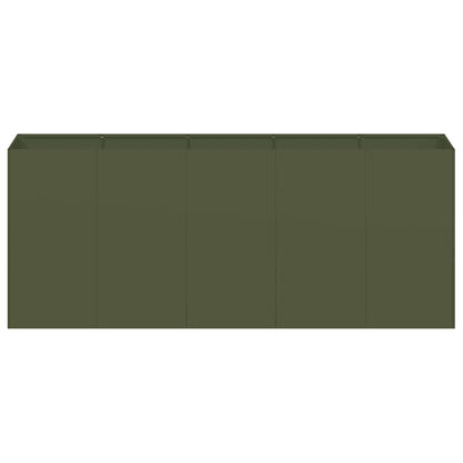 Fioriera Verde Oliva 200x40x80 cm in Acciaio Laminato a Freddo