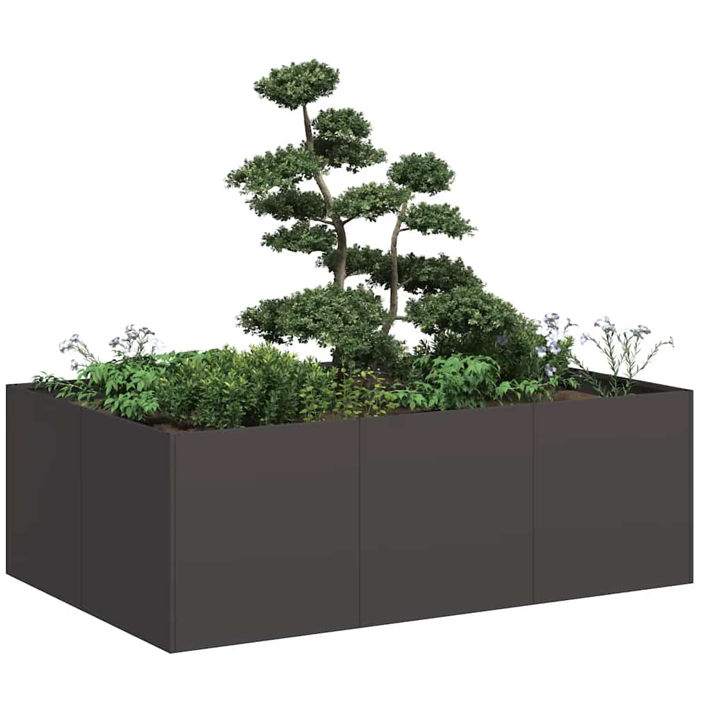 Fioriera Nera 120x80x40 cm in Acciaio